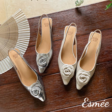 將圖片載入圖庫檢視器 Leather-Slingback-with-Rose-Bud-Design-product-shots