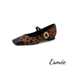 Load image into Gallery viewer, Leopard-Horsehair-Maryjanes-with-Black-Toe-Cap-product-shots-white-background