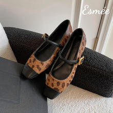 Load image into Gallery viewer, Leopard-Horsehair-Maryjanes-with-Black-Toe-Cap-product-shots