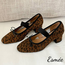 將圖片載入圖庫檢視器 Leopard-Leather-High-Heel-Maryjane-with-Bow-Knot-Design-product-shots