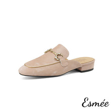 將圖片載入圖庫檢視器 Pink-Leather-Mules-with-Horsebit-Design-product-shots-white-background