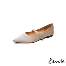 將圖片載入圖庫檢視器 Pink-Silk-Mary-Janes-with-Diamond-Button-product-shots-white-background