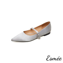 將圖片載入圖庫檢視器 Silver-Silk-Mary-Janes-with-Diamond-Button-product-shots-white-background