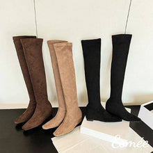 Load image into Gallery viewer, Suede-Over-Knee-Long-Boots-with-Invisible-Increased-Height-Design-product-shots
