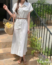 將圖片載入圖庫檢視器 White-Korean-Cotton-One-Piece-with-Shirt-and-Belt-Design-model-shots-1