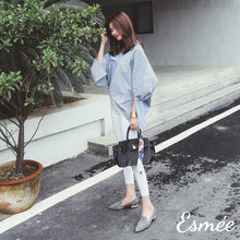 Load image into Gallery viewer, Grey-pointed-toe-suede-loafers-pearl-series-model-shots