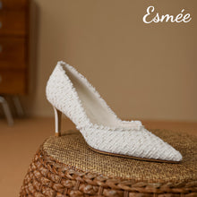 將圖片載入圖庫檢視器 Beige-Farbics-High-Heels-product-shots