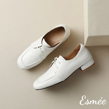 Load image into Gallery viewer, Beige-Lambskin-Leather-High-Heel-Loafers-product-shots