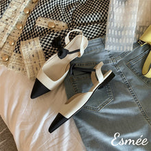 Load image into Gallery viewer, Beige-Leather-Flat-Sandals-with-Bow-Knot-Ankle-Straps-product-shots