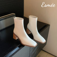 將圖片載入圖庫檢視器 Beige-Leather-High-Heel-Ankle-Boots-product-shots