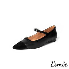 Load image into Gallery viewer, Black-Dual-Color-Leather-Mary-Janes-product-shots-white-background