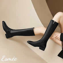 將圖片載入圖庫檢視器 Black-Leather-Long-Boots-model-shots