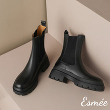 將圖片載入圖庫檢視器 Black-Leather-Mid-Chelsea-Boots-product-shots