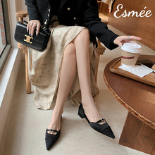 將圖片載入圖庫檢視器 Black-Silk-D_Orsay-Shoes-with-Buckle-Straps-Design-model-shots