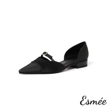 將圖片載入圖庫檢視器 Black-Silk-D_Orsay-Shoes-with-Buckle-Straps-Design-product-shots-white-background