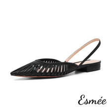 將圖片載入圖庫檢視器 Black-Slingback-Flat-Mules-in-Lambskin-Leather-Product-Shots-white-background