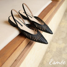 將圖片載入圖庫檢視器 Black-Slingback-Flat-Mules-in-Lambskin-Leather-Product-Shots