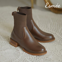 將圖片載入圖庫檢視器 Brown-Leather-Chelsea-Boots-with-Sock-Tube-product-shots