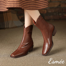 將圖片載入圖庫檢視器 Brown-Leather-Riding-Boots-with-Brown-Heels-model-shots