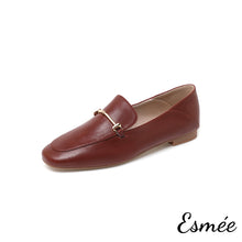 Load image into Gallery viewer, Burgundy-Loafers-with-Metal-Bar-Design-product-shots-white-background