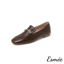 Load image into Gallery viewer, Dark-Brown-Loafers-with-Metal-Bar-Design-product-shots-white-background