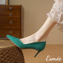 將圖片載入圖庫檢視器 Green-Farbics-High-Heels-model-shots