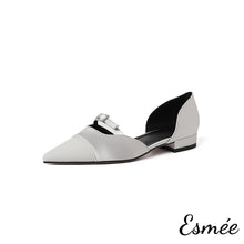 將圖片載入圖庫檢視器 Grey-Silk-D_Orsay-Shoes-with-Buckle-Straps-Design-product-shots-white-background