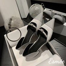 將圖片載入圖庫檢視器 Grey-Silk-D_Orsay-Shoes-with-Buckle-Straps-Design-product-shots