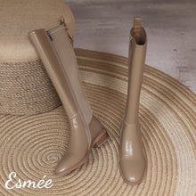 將圖片載入圖庫檢視器 Khaki-Leather-Fabrics-Long-Boots-product-shots-1