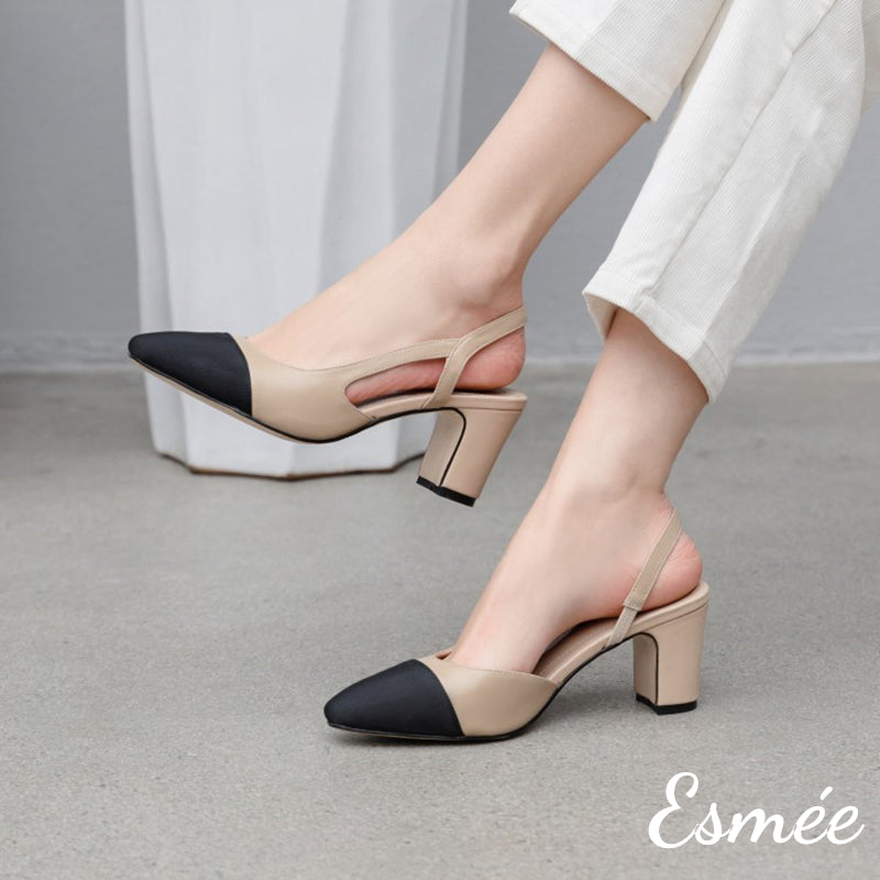 Black almond toe outlet heels