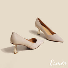 將圖片載入圖庫檢視器 Khaki-Leather-Suede-High-Heels-product-shots