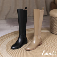 將圖片載入圖庫檢視器 Leather-Fabrics-Long-Boots-product-shots