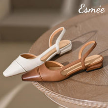 Load image into Gallery viewer, Leather-Flat-D_Orsay-Slingback-product-shots