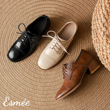 將圖片載入圖庫檢視器 Leather-High-Heel-Oxford-Shoes-porduct-shots