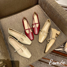 Load image into Gallery viewer, Leather-High-Heel-with-T-Straps-product-shots