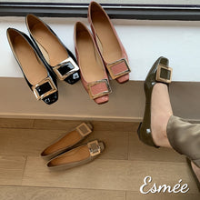 將圖片載入圖庫檢視器 Patent-Leather-Flats-with-Metal-Buckle-product-shots