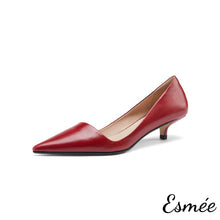 將圖片載入圖庫檢視器 Leather High Heels with Special Cutting