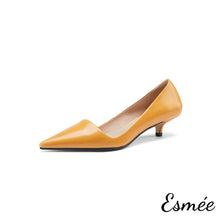 將圖片載入圖庫檢視器 Leather High Heels with Special Cutting