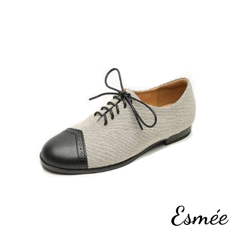 Black-Fabrics-Oxford-Shoes-with-Dual-Color-Toe-Cap-product-shots-white-background