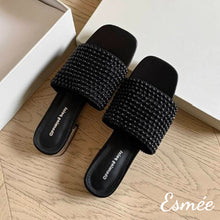 將圖片載入圖庫檢視器 Black-Fabrics-Sandals-with-Mini-Pearl-Design-product-shots
