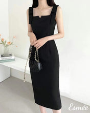 Load image into Gallery viewer, Black-Korean-Cotton-One-Piece-with-Wide-Bow-Knot-Straps-model-shots-1
