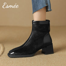 將圖片載入圖庫檢視器 Black-Leather-Ankle-Boots-with-Horsehair-Design-and-Metal-Toe-Cap-model-shtos
