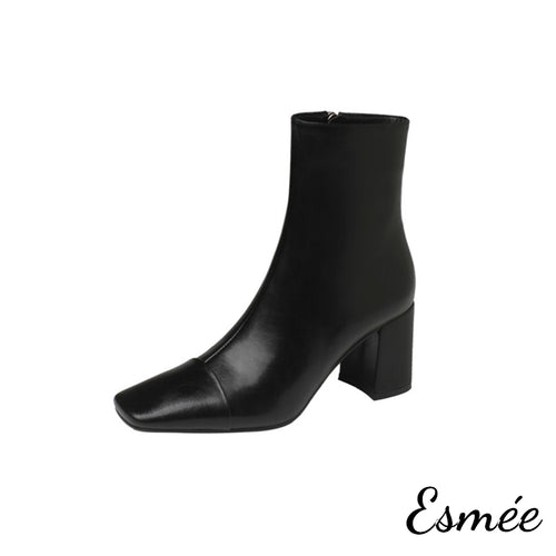 Black-Leather-Ankle-Boots-with-Squared-Toe-and-Block-Heels-product-shots-white-background