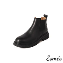 Load image into Gallery viewer, Black-Leather-Ankle-Chelsea-Boots-product-shots-white-background
