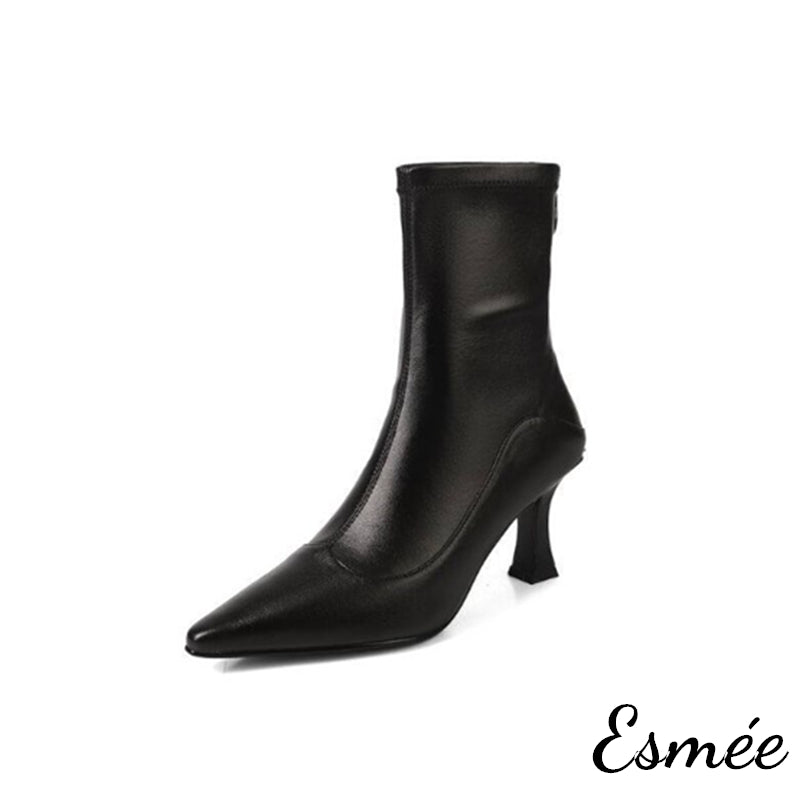 Black-Leather-High-Heel-Ankle-Boots-with-Pointy-Toe-Design-product-shots-white-background