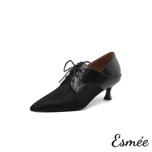 將圖片載入圖庫檢視器 Black-Leather-High-Heel-Oxford-Shoes-with-Horsehair-Pointy-Toe-Design-product-shots-white-background
