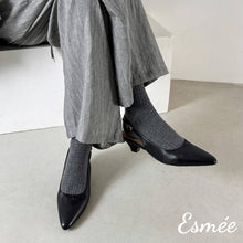將圖片載入圖庫檢視器 Black-Leather-High-Heel-Slingback-model-shots

