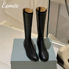 Load image into Gallery viewer, Black-Leather-Long-Chelsea-Boots-product-shots
