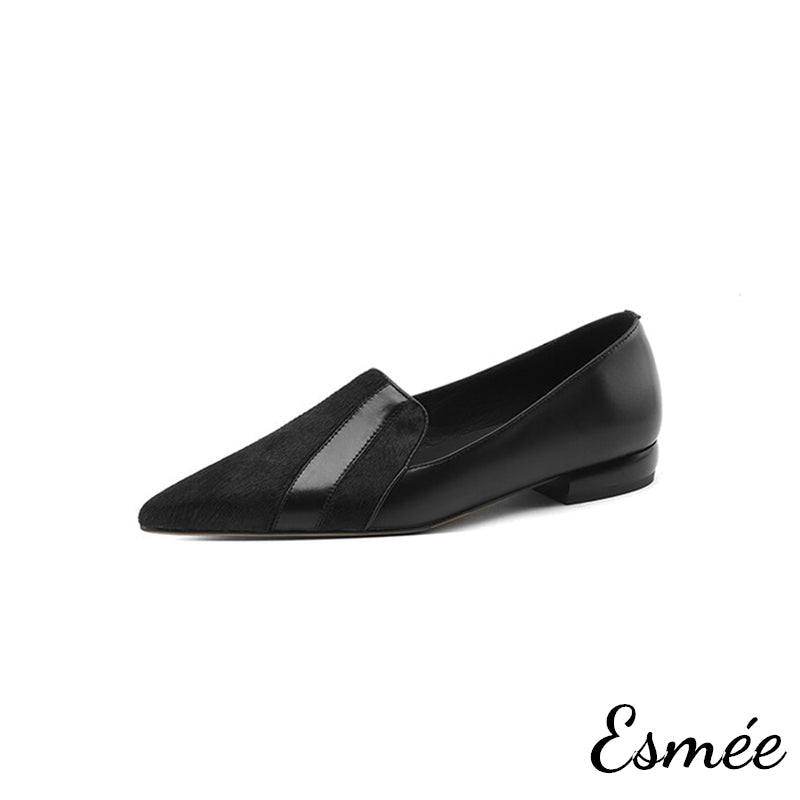 Black-Leather-Pointy-Toe-Loafers-with-Horsehair-Design-product-shots-white-background