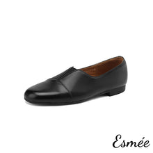 Load image into Gallery viewer, Black-Leather-Round-Toe-Loafers-product-shots-white-background
